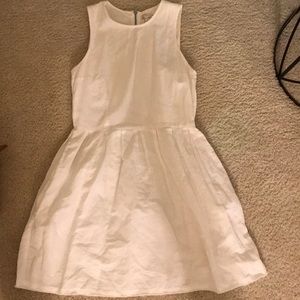 GAP Linen-Blend White Fit & Flare Dress (Sz 0)